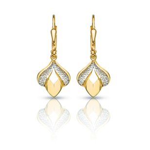 Short drop / dangle earrings with open tulips