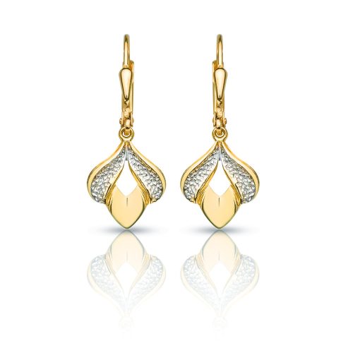 Short drop / dangle earrings with open tulips