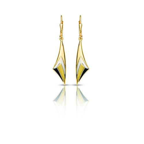 Gold triangle drop / dangle earrings