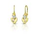 Harmony front clasp gold earrings with zirconia
