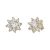Gold earrings with sparkling flowers