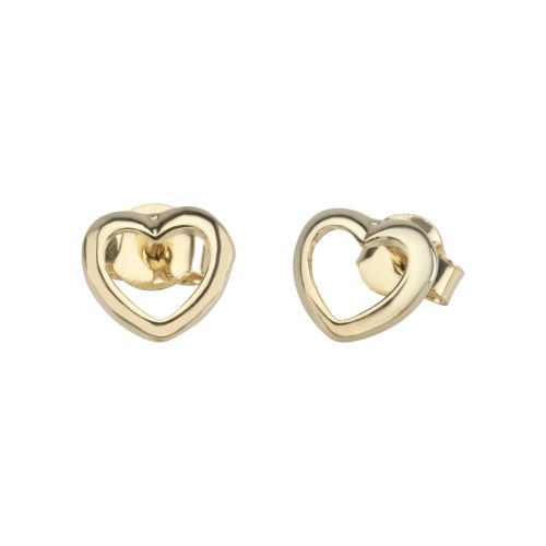 Minimalist gold heart earrings