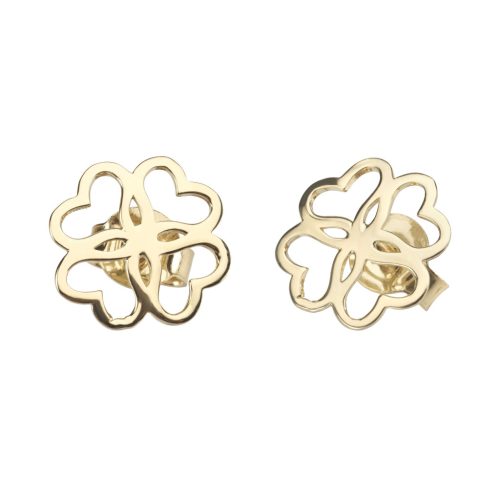Four-leaf clover gold earrings