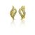 Gold earrings with a sparkling wave design