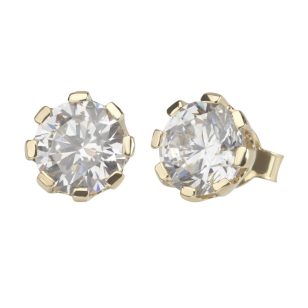 Classic stone gold stud earrings