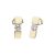 Gold earrings with double square zirconia stones