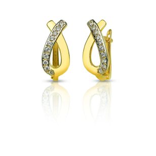 Gold earrings with asymmetrical drops