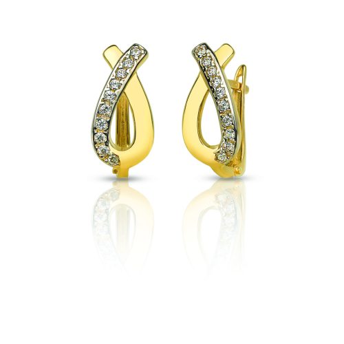 Gold earrings with asymmetrical drops