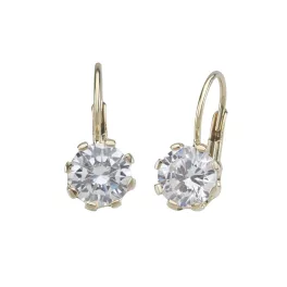 Classic stone gold earrings with latch-back closure
