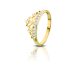 Gold crown ring with zirconia stones