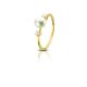 Freshwater pearl gold ring with two zirconia stones