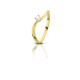 Soft Breeze Unique Gold Engagement Ring