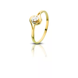 Gold ring with zirconia stone for happy love