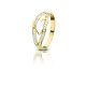 Love bond gold ring with heart pattern