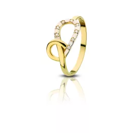 Gold ring with stylized infinity symbol