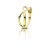 Gold ring with infinity symbol and single zirconia stone