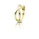 Gold ring with infinity symbol and single zirconia stone