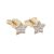 Gold star earrings with diamonds, 0.03 carats, brilliant cut