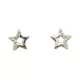 White gold star earrings with 0.01 carat brilliant-cut diamonds