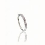 White gold wedding band with 11 diamonds
