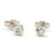 White gold earrings with diamonds, 0.1 carat, brilliant cut