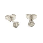 White gold diamond earrings 0.10 carat brilliant