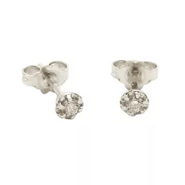 White gold diamond earrings 0.10 carat brilliant