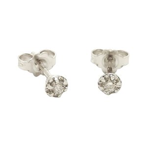 White gold diamond earrings 0.10 carat brilliant