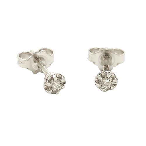 White gold diamond earrings 0.10 carat brilliant