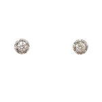 White gold diamond earrings 0.10 carat brilliant