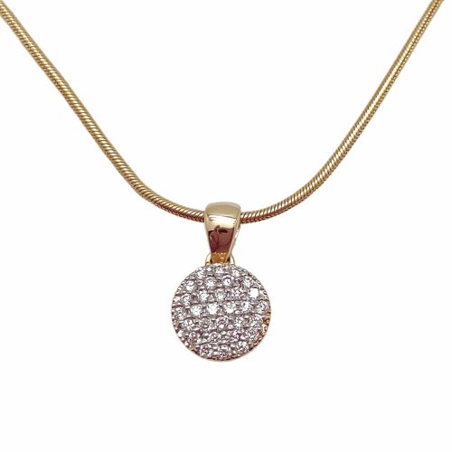 Gold diamond pendant with 32 brilliant-cut diamonds
