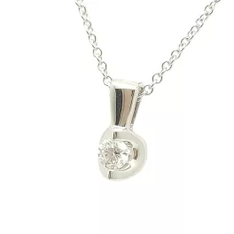 White gold diamond pendant 0.10 carat brilliant