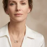 Arany collier nyaklánc gyémánttal díszített kör medállal