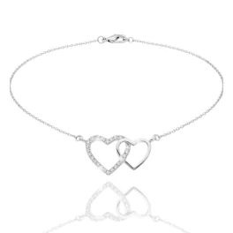 White gold heart pendant decorated with 25 diamonds