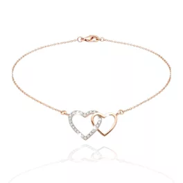 Rose gold heart pendant with 25 diamonds