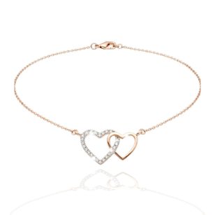 Rose gold heart pendant with 25 diamonds