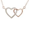Rose gold heart pendant with 25 diamonds