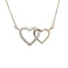 Gold heart pendant necklace decorated with 25 diamonds