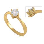 Gold Hearts Engagement Ring