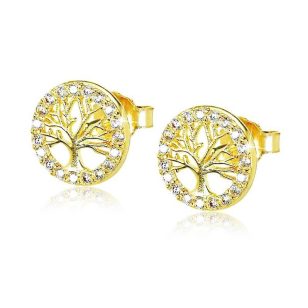 Tree of Life gold stud earrings