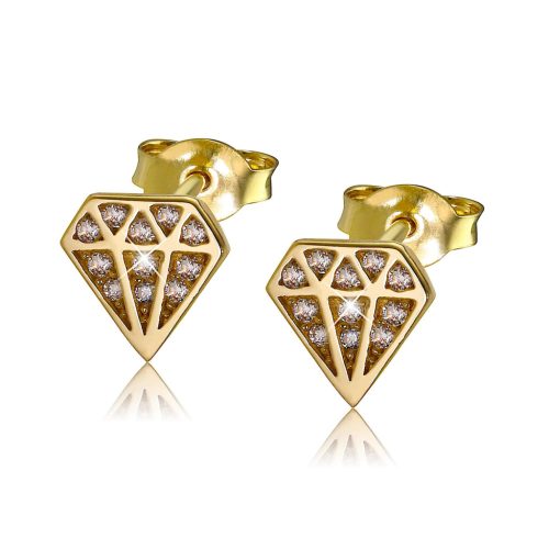 Diamond-shaped gold earrings