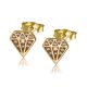 Diamond-shaped gold earrings