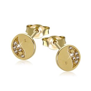 Jin jang gold stud earrings