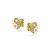 Yin-Yang gold and white stud earrings