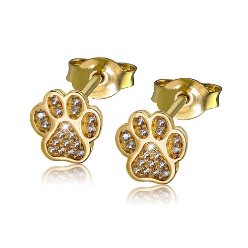 Gold paw earrings