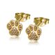 Gold paw earrings