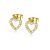 Gold heart stud earrings