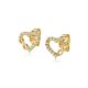 Gold heart earrings with infinity symbol