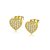 Gold heart stud earrings with zirconia