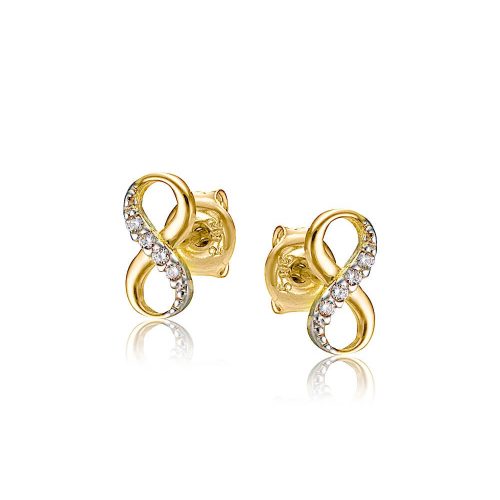 Gold earrings infinity